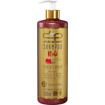 Shampoo Dolce Pet Rubi Liso Absoluto Cereja e Avelã para Cães e Gatos
