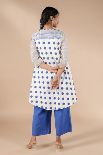 Image of Women's Regular Fit Cotton Polka Print Tunic Kurti