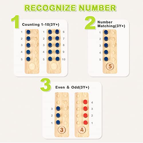 Dinorun Montessori Math - Counting Pegs - Addition And Subtraction Games Math Manipulatives For Preschool - Montessori Teacher Classroom Material #TOP2
