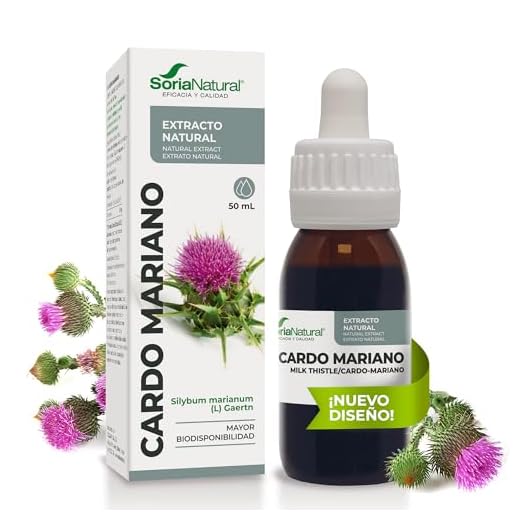 Soria Natural Cardo Mariano Extracto - Favorece la Función Hepática, Ayuda a Eliminar Toxinas y Mejorar la Digestión - Suplemento para la Salud del Hígado - Botella de 50ml