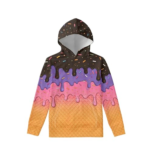 Image of Coloranimal Unisex Girls and Boys Long Sleeve Hoodies Hoody Athletic Pullover Sweatshirts Tops Age 6-16year