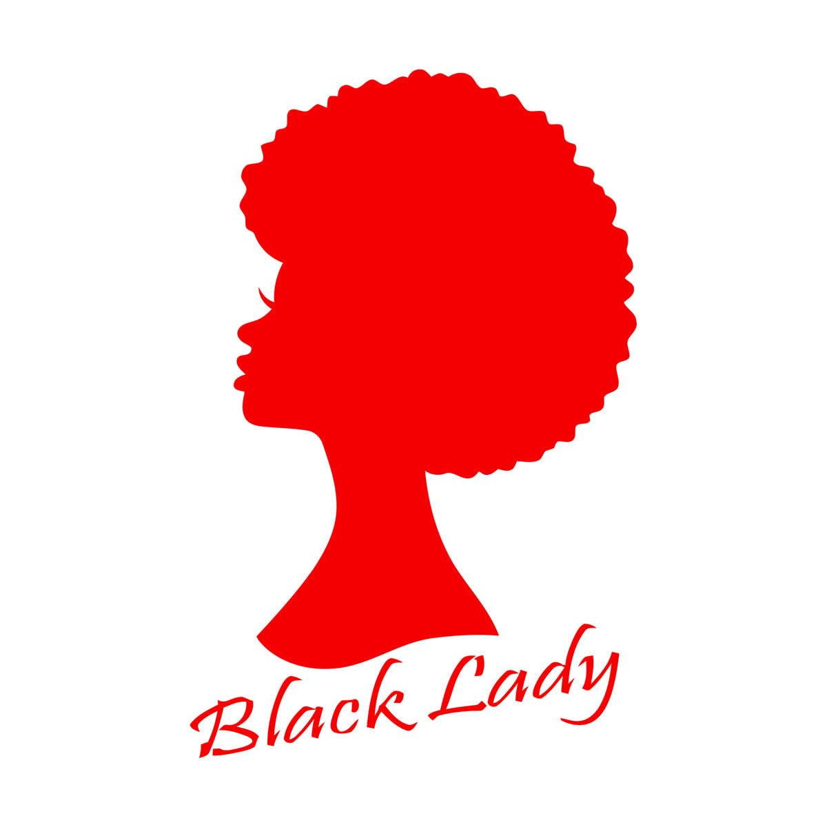 Black Lady African Girl Hairstyle Wall Stickers Paster Paper 48x74.1cm Equipped with Transfer Film kit Large red