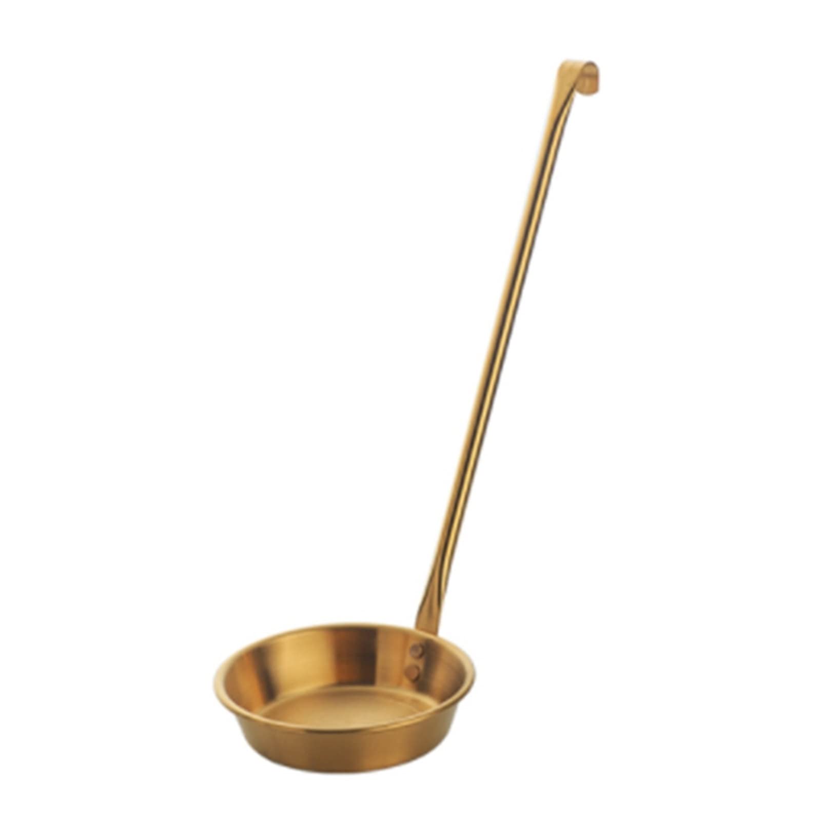 JINGYAN Teelöffel Long Handle Stainless Steel Round Meat Pie Spoon Fried Food Ladle Serving Kitchen