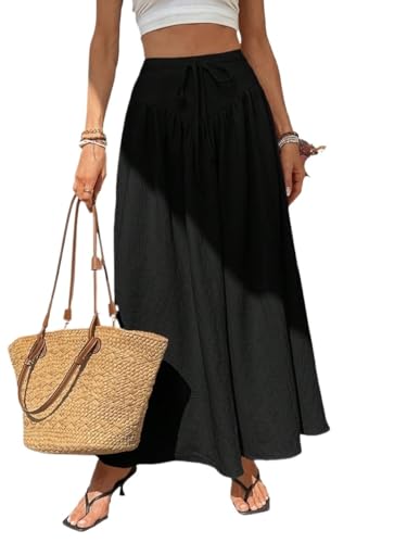 Women's Flowy Trendy Skirt Solid Color High Waist Skirt