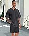 Oversized Tshirts for Men Short Sleeve Vintage Washed Basic Loose Tees, Solid Black, L