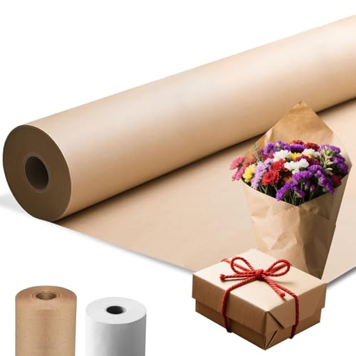 MAXTBEE 48" × 2400"(200') Thickened Brown Kraft Paper Roll, Bulletin