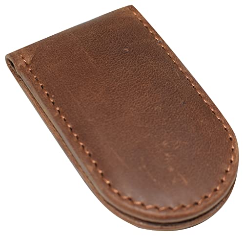 MARSHAL Leather Money Clip - Strong Magnets Holds 30+ Bills for Men - Cash Leather Card Holder2
