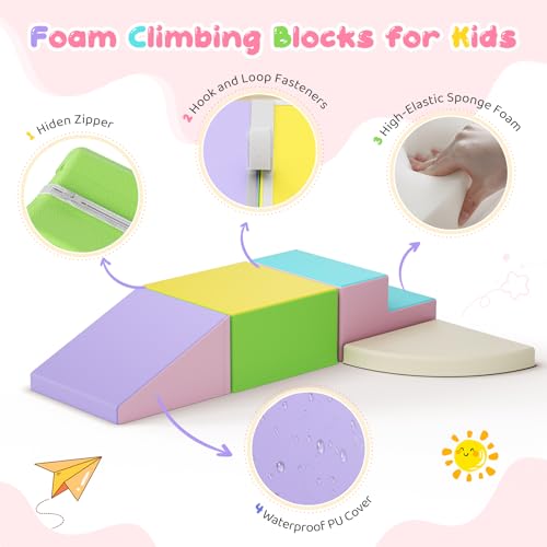 Bloques de escalada para bebés de espuma elástica y poliuretano resistente fácil de limpiar 4