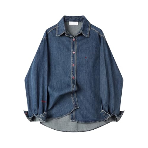 Veste de chemise en denim contre la fraîcheur printanière, haut manches longues confortable