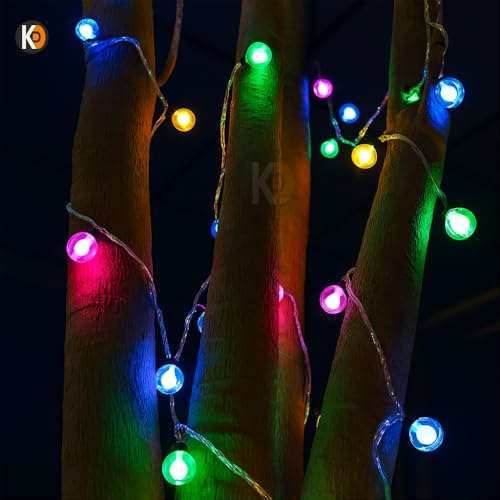Image of K D String led Light 20 led Doubleball Multicolor String Lights - Doubleball Glass 12ft String led Light for Diwali /Navratri /Christmas Indoor & Outdoor Decoration(Double Ball Glass degin Multi)