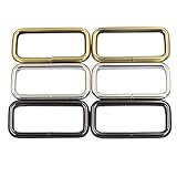 DGOL 12 pcs 2 inch Strong Metal Belt Square Ring Clasp Hook Buckles Shinning Webbing Strap Loops Rectangle Buckle in 3 Color