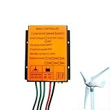 48V MPPT Wind Turbine Charge Controller 10A-40A, 100W-10,000W, 12V/24V Auto Match, IP67 Waterproof, Universal Generator for Renewable Energy (Yellow)