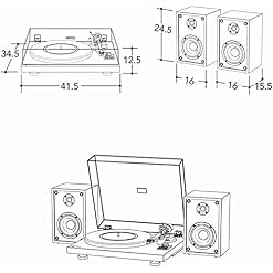 YAMMY Tourne-disques, boîte à Musique nostalgique Tourne-Disque en Bois Tourne-Disque sans Fil avec CD, Enregistrement… - Les Beatles, Paul McCartney, John Lennon, RIngo Starr, George Harrison YAMMY Tourne-disques, boîte à Musique nostalgique Tourne-Disque en Bois Tourne-Disque sans Fil avec CD, Enregistrement… – Image 2