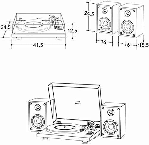YAMMY Tourne-disques, boîte à Musique nostalgique Tourne-Disque en Bois Tourne-Disque sans Fil avec CD, Enregistrement… - Les Beatles, Paul McCartney, John Lennon, RIngo Starr, George Harrison YAMMY Tourne-disques, boîte à Musique nostalgique Tourne-Disque en Bois Tourne-Disque sans Fil avec CD, Enregistrement… – Image 3