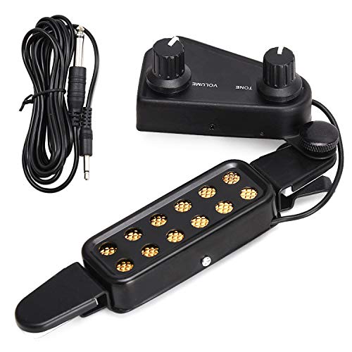 image for Facmogu 12 Sound Hole Guitar Pickup Acoustic Electric Transducer for A