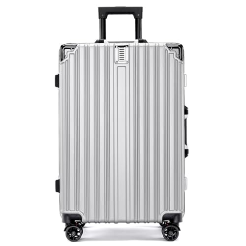 PANKERS Travel Suitcase Retro Anti-Collision Aluminum Frame Trolley Suitcase Anti-Fall Charging Port Suitcase for Men and Women Trolley Case