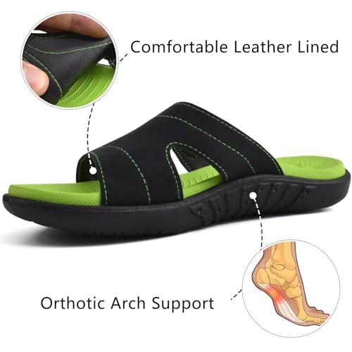 Image of KuaiLu Womens Fashion Orthotic Slides Ladies Athletic Yoga Mat Memory Foam Walking Sandals Thick Cushion Recovery Summer Beach Slippers Comfortable Plantar Fasciitis Arch Support