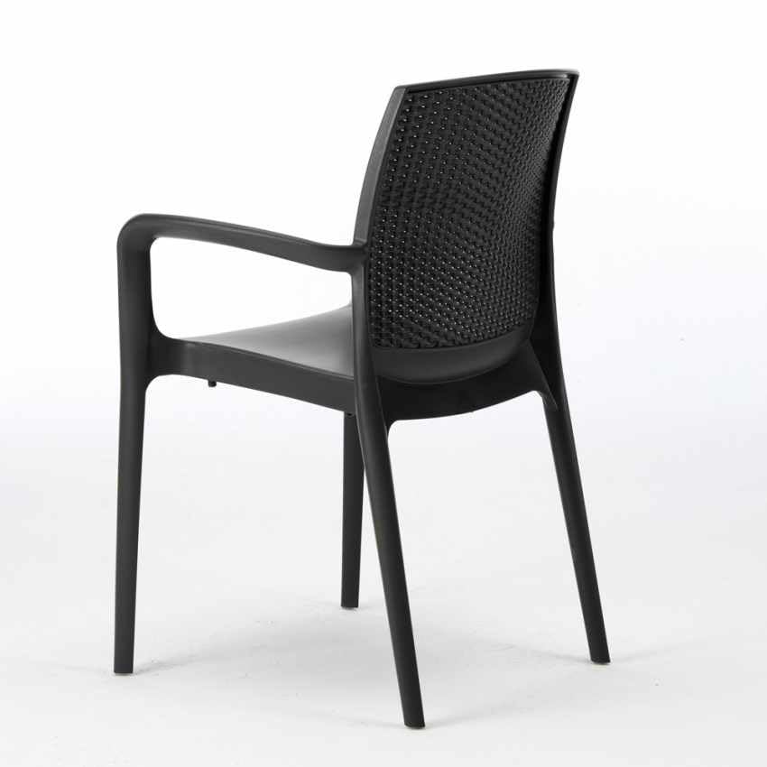 Produce Shop Sedie Poltrona Poly Rattan Braccioli per Giardino Bar Ristorante Boheme Grand Soleil - Nero