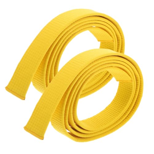 Cinturón de taekwondo amarillo de algodón Toyvian de 2,4 m en pack de 2 unidades