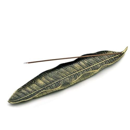 Soporte para varillas de incienso, 24 cm de aleación de zinc, quemador de incienso, quemador de incienso, para casa, oficina, yoga, meditación (bronce)