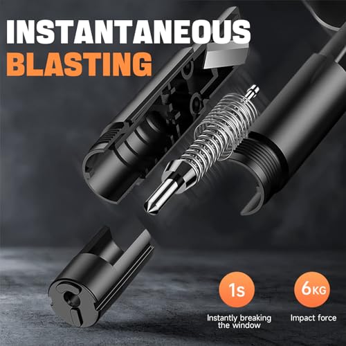 YZIMNRE 2 Pcs Safe Hammer for Car Windows, 2-in-1 Car Escape Safety Hammer, Emergency Window Breaker & Seatbelt Cutter, Compact & Reliable Auto Escape Tool - Image 4