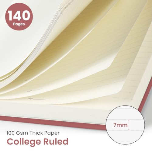 Image of Taja Lined Spiral Notebook for Work, 5.7 inchx7.9 inch Spiral Journal College Ruled