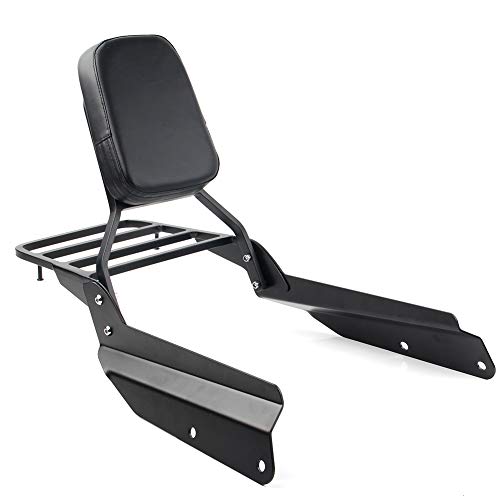 Cnonee1 Motorcycle Rear Passenger Seat with Luggage Rack for HONDA VTX 1800F 2005-2011, for HONDA VTX 1300C/ 1800C All Year Black