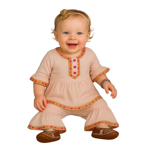 Image of A.T.U.N. (ALL THINGS UBER NICE) Baby Girls Cotton Kurti and Sharara Set | Soft & Breathable Traditional Stylish Clothing Set for Kids