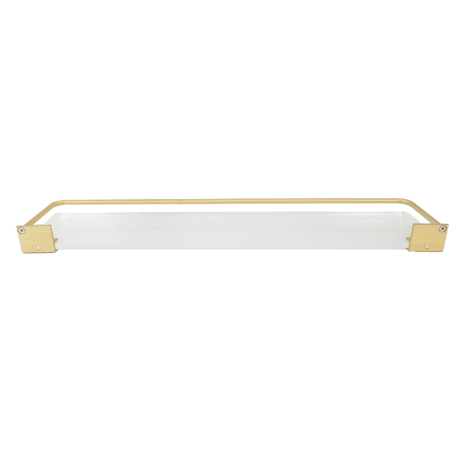 FTVOGUE Pływająca Półka, przestrzeń Aluminiowa Akrylowa Półka ścienna do Przechowywania w łazience 60 X 10 Cm, Organizer na Wieszaki ścienne do Kuchni Salon Blat Sypialni oszczędność Miejsca (GOLD)