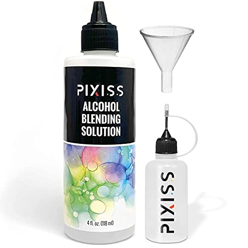Alcohol Blending Solution for Ink - Large 4oz Ink Blending Solution - Works with All Alcohol Inks - with Applicator Tip, Applicator Bottle and Funnel