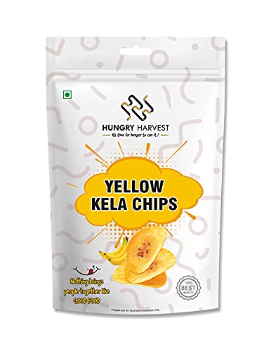 Yellow Home Made Tasty Banana Chips / Kela Wafers 100 Gram