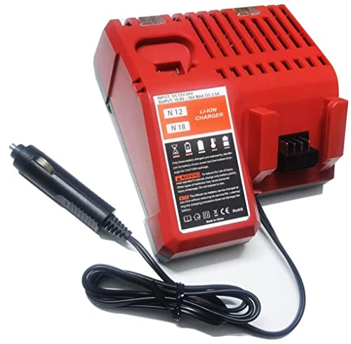 Compatible with Milwaukee 48-59-1810 Vehicle/Car Charger for M12/12V 18V/M18 Battery  Charger for 48-11-2401, 48-11-2402, C12 B, C12 BX, M12, M14,M18, M18B, M18B4, M18BX