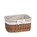 e-wicker24 Corbeille,Panier,Boite de Rangement en Osier Naturel, Housse Amovible et Lavable