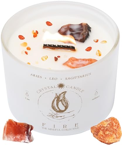 Fire Element Crystal Candle for Aries, Leo, & Sagittarius