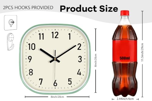 Image of Small 8 inch Silent Wall Clocks Battery Operated, Wall Clock for Home