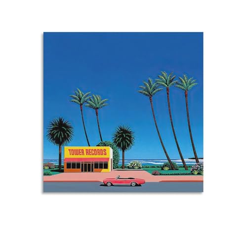 イラストレーター 永井博 素晴らしい絵画ポスター1 ウォールアート 部屋飾り 絵画 ベッドルーム リビング 壁の絵16x16inch(40x40cm)