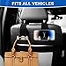 Wiojided 2PCS Car Seat Headrest Hook, Premium Car Back Seat Hooks, Universal Vehicle Hanger Storage Organizer – Black Leather and Double Wide Metal Design, for Purses, Bags, Phones, Grocery