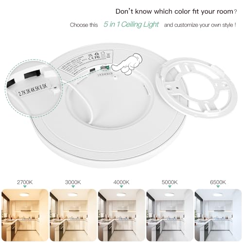 Image of Brightever 9 Inch Flush Mount LED Ceiling Light Fixture, Dimmable, 1800LM
