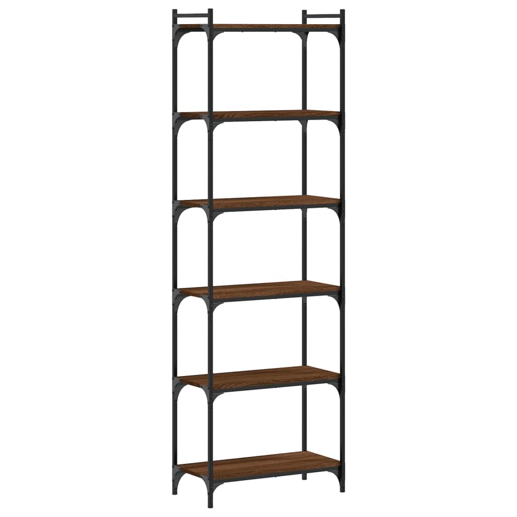 Generisch Bücherregal 6 Böden Braun Eiche-Optik 60x30x188cm Holzwerkstoff,Möbel,Regalsysteme,Bücherregale Bücherschränke-837666