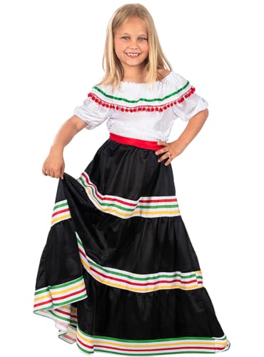 Funidelia | Déguisement mexicaine pour fille Méxique & Mariachis & Tête de mort mexicaine - Déguisement pour enfant et accessoires pour Halloween, carnaval...