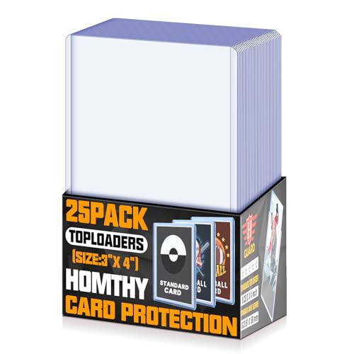 25 Pack Top Loaders Card Sleeves Hard Plastic Sleeves Clear Card Protectors Trading Cards Sleeves for Baseball Sports MTG TCG & Standard Game Cards