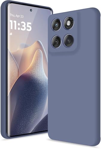Image of DIZORO Microfiber Candy Case for Motorola G86 Power 5G Smooth Touch Cushion Liquid Soft Silicone Gel Rubber Phone Cases Non-Slip Full Body Protective Shockproof Back Cover -Lavender Grey