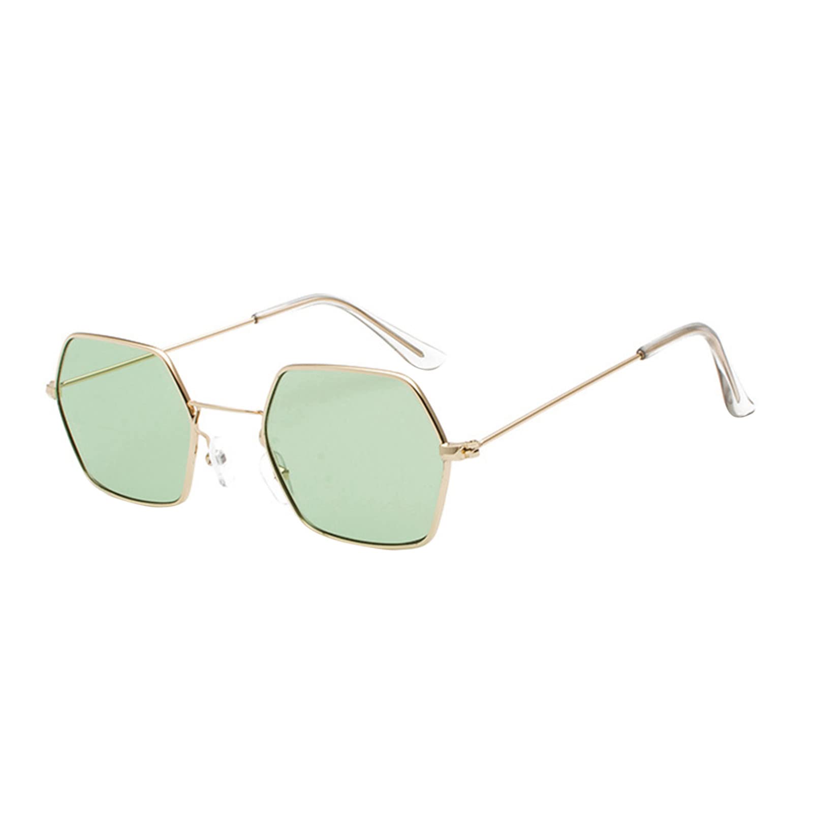 Women Men Classic Square Polarized Sunglasses Retro Trendy Sunnies Eyewear Lens Glasses Clear Frame Green One Size