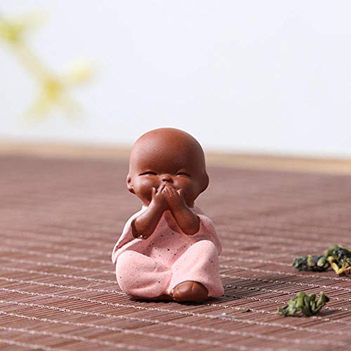 4PCS/set Ceramic Small Buddha statue Ornaments Monk Figurine Home Crafts Decor Succulents Flower Pot Monk Sculptures Tea Ceremony 14,C