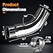 BaoHuaSun 5 to 8 Inch Exhaust Elbow Tip - Alloy Steel Mandrel Bent - Polished Silver with Steel Clamp