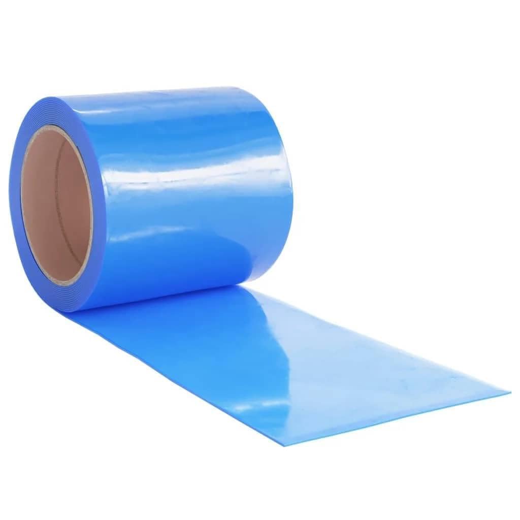 Rideau de Porte à Lanières PVC Bleu 200 mm x 1,6 mm, Rouleau de 10 m de Plastique Souple pour Isolation Thermique de Garage, Entrepôt et Séparation Industrielle