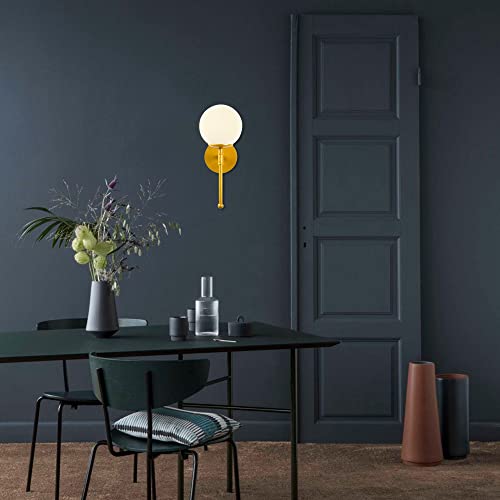 Opviq Wandlamp | Metalen frame, glazen kap | Afmetingen: 15x20 cm, Hoogte: 35 cm