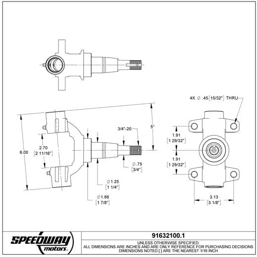 1949-54 Chevy Car Modified Spindles Only