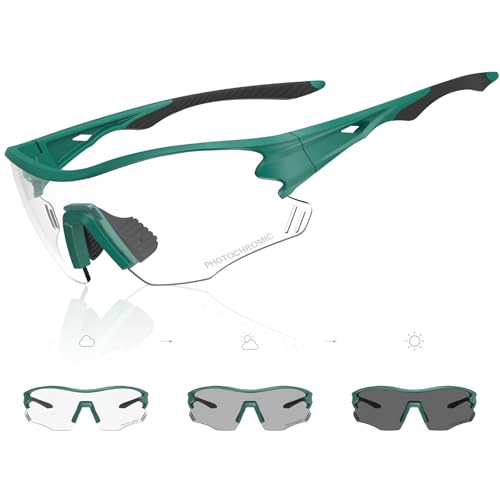 X-TIGER Photochromatische Selbsttönend Fahrradbrille Herren Damen UV400 Schutz Sportbrille Transprante Sonnenbrille Mtb Outdoorsport