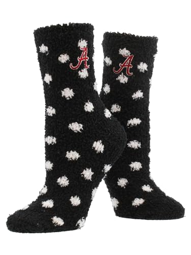 TCK NCAA College Fuzzy Socks For Women & Men Warm and Cozy Socks Womens Licensed Sock (Alabama Crimson Tide Medium)